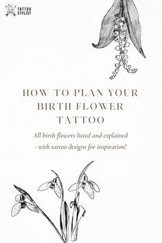 the cover of how to plan your birth flower tattoo, with an illustration of flowers