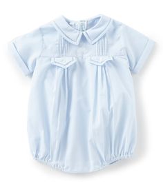 From Feltman Brothers&#x2C; this shortall features:peter pan collared necklineshort sleevesstitch teddy bear embroiderybutton back closurepolyester/cottonmachine washImported. Blue Short Sleeve Shortalls For Summer, Newborn Teddy Bear, Feltman Brothers, Baby Jordans, Angel Gowns, Baby Education, Bolero Dress, Jon Jon, Camo Baby Stuff