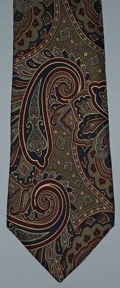 100% Imported Silk Liberty of London Designer Necktie Handmade In USA Paisley Pattern Wearable Art Menswear Fashion Neckwear Gift Elegant Multicolor Paisley Print Ties, Flower Crew, Cocktail Fashion, Triangle Pillow, Rustic Wedding Centerpieces, Designer Pieces, Designer Ties, Woodland Scene, Eclectic Design