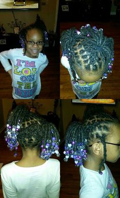 Girls Loc Styles, Kids Locs Styles Daughters, Kid Locs, Lox Styles, Curly Short Hair Styles, Aubrey Hair, Kids Dreads, Dread Care, Khloe Hair