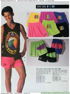 90s Ads, 80s Workout Outfit, 90s Men Fashion, 80s Workout, Hipster Looks, Century Clothing, Christmas Catalogs, New Kids On The Block, Fashion Catalogue