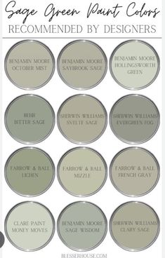 the different shades of paint that can be used to decorate your home or office, including green