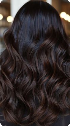 Dark Hair With Dark Balayage, Dark Hair Color Money Piece, Fall Hair Color For Black Hair Balayage, Dark Long Hair Styles, Brunette Balayage Hair Black, Dark Brown On Black Hair, Espresso Balayage Dark Brown, Fall Brunette Hair Color Dark, Balayage For Dark Black Hair