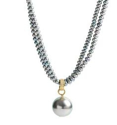 Natural South Sea Tahitian Pearl And Diamond Pendant with 22K Gold bail and Double Grey Pearls Strand Necklace. ----------------- 22K pendant with diamond bail. 12mm Tahitian pearl drop on double freshwater strand. Length 49 cms, with 22K clasp and ends. Beautiful classic necklace can be worn with T shirt and Jeans and perfect for Cocktails! ------------------ See more of our pearl jewelry here: https://www.etsy.com/il-en/shop/PamelaHarari?ref=seller-platform-mcnav&section_id=40150707 See the re South Sea Pearl Necklace, Grey Pearl Necklace, Tahitian Pearl Necklace, Pearl Strands Necklace, Classic Necklace, Sea Pearl, Pearl Strands, Tahitian Pearls, South Sea Pearls