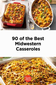 the best mid - western casseroles are on display in this postcard image