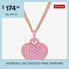 Features: Quick ShipJewelry Closure: Lobster ClaspLink Construction: SemisolidSetting: PaveShape: HeartStone Cut: RoundStone Millimeter Measurement: 2 Mm Length, 2 Mm WidthMetal Color: RoseChain Length: 17 InchChain Width: 3 MillimetersPendant Length: 29.5mmPendant Width: 21.6mmChain Construction: CableCare: Wipe CleanStone Type: 95 Lab Created SapphireAuthenticity: Lab Created StoneMetal: 18k Rose Gold Over SilverNecklace Type: Pendant NecklacesCountry of Origin: Imported Round Heart Necklace For Mother's Day, Rose Gold Heart-shaped Jewelry, Valentine's Day Heart-shaped Pink Gold Jewelry, Rose Gold Gemstone Jewelry For Valentine's Day, Pink Gold Necklaces For Mother's Day, Pink Gold Heart Pendant Necklace, Rose Gold Heart Necklace As A Gift For Her, Rose Gold Heart Necklace For Her, Rose Gold Heart Necklace Gift For Her