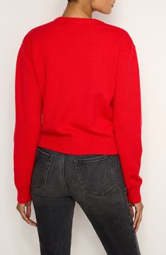 Channel easygoing everyday style in this cozy-chic sweater topped with a classic crewneck. 25" length (size XX-Large) Crewneck Long sleeves 48% viscose, 28% polyester, 24% nylon Dry clean or hand wash, dry flat Imported Black Owned/Founded Red Crew Neck Sweater With Ribbed Cuffs, Winter Cropped Crew Neck Sweater In Relaxed Fit, Fall Crew Cropped Sweater With Ribbed Cuffs, Relaxed Fit Crew Neck Cropped Sweater For Winter, Winter Cropped Crew Neck Sweater With Relaxed Fit, Fall Cropped Crew Sweater With Ribbed Cuffs, Crew Neck Cropped Sweater With Ribbed Cuffs For Fall, Fall Crew Neck Sweater With Ribbed Neckline, Fall Sweater With Ribbed Crew Neck