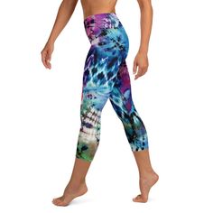 These yoga capri leggings with a high, elastic waistband are the perfect choice for yoga, the gym, or simply a comfortable evening at home. * 82% polyester, 18% spandex * Mid-calf length * Very soft four-way stretch fabric * Comfortable high waistband * Flat seam and coverstitch Multicolor Stretch Yoga Pants, Multicolor Casual Yoga Pants For Pilates, Casual Multicolor Yoga Pants For Pilates, Multicolor Stretch Yoga Pants For Pilates, 4-way Stretch Capri Yoga Pants For Pilates, Athleisure Yoga Capris With 4-way Stretch, 4-way Stretch Yoga Capris Athleisure, 4-way Stretch Yoga Capris, 4-way Stretch Capri Length Yoga Pants For Sports