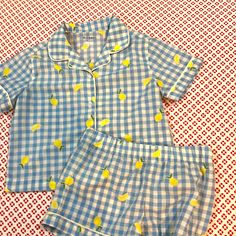 Old Navy Pj Set With Lemons, Never Worn, Size 8, Super Soft Playful Blue Sleepwear For Spring, Cute Light Blue Sleepwear For Spring, Cute Light Blue Cotton Sleepwear, Cute Yellow Summer Sleepwear, Playful Yellow Sleepwear For Pajama Party, Playful Yellow Cotton Sleepwear, Playful Yellow Sleepwear Set, Playful Yellow Sleepwear For Sleepovers, Playful Yellow Sleep Sets