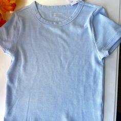 Baby Blue American Eagle Waffle T-Shirt. Never Been Worn. ~Tag On Shirt ~Size M ~Will Ship Same Day Or Next Day Fitted Blue Ribbed T-shirt, Trendy Blue Ribbed T-shirt, Basic Blue Ribbed T-shirt, Blue Ribbed Crew Neck Top, Casual Blue Ribbed T-shirt, Blue Ribbed T-shirt For Spring, Trendy Blue Crew Neck Short Sleeve Top, Spring Blue Ribbed T-shirt, Blue Fitted Ribbed T-shirt