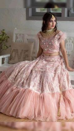 Lehenga Material, Lehenga For Girls, Lehnga Dress, Designer Bridal Lehenga, Pink Lehenga, Ghagra Choli