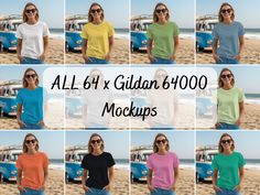 64x Gildan 64000 T-shirt Mockups - This digital download contains professional, high resolution images of Gildan T-shirts on a female model in a beach setting. 4000 x 4000px These can be used to showcase your products or create unique digital imagery for your social media channels. Once downloaded, layer your artwork on top and create stunning images to save you valuable time having to set up yourself! *At the time of listing this included all 64 Gildan 64000 T-shirts, please let me know if you Alejandra Rodriguez, Beach Setting, Gildan Tshirt, Maroon Hoodie, Hoodie Mockup, Columbia Blue, Social Media Channels, Tshirt Mockup, Female Model