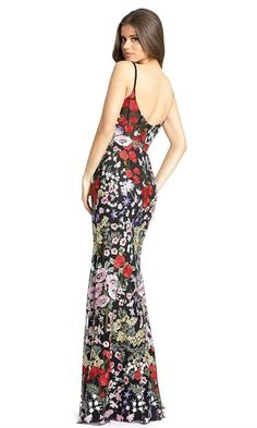 Sheath Silhouette Dress, Flower Prom Dress, Mac Duggal Dress, Couture Evening Dress, Floral Prom Dresses, Silhouette Dress, Colorful Dress, Special Occasion Dress, Mac Duggal