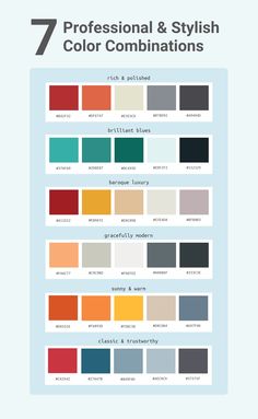 the color scheme for different colors and styles is shown in this graphic style, which includes several