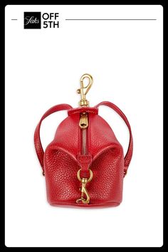 This Classic Keychain Is Designed Like A Mini Backpack With Goldtone Accents And Is Crafted From Supple Leather. Lobster Clasp With Zip Closure Goldtone Hardware Lining: Textile Leather Imported Size Straps, 4" Drop 4"w X 5"h X 2"d. Center Core - Small Leather Goods > Saks Off 5th. Rebecca Minkoff. Color: Red Kiss. Leather Bag Charm With Interior Key Chain For Travel, Small Keychain, Tiny Purse, 2025 Trends, Backpack Keychain, Rebecca Minkoff Handbags, Backpack Keychains, Unique Purses, Bag Charms