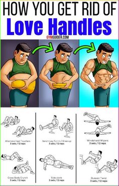 how to get rid of love handles with pictures and instructions on the side, in front of