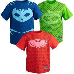 Join Amaya, Greg and Connor as they transform into Owlette, Gekko and Catboy at night to form the superhero team PJ Masks! Your little one is ready for a superhero adventure in this PJ Masks Short Sleeve Graphic T-Shirt. Your little hero will love wearing this short sleeve graphic tee shirt featuring their favorite animated characters so much, they will always want to wear it. Size: 6. Color: blue/green/red. Gender: male. Age Group: toddler. Pattern: Fictitious Character. Material: Cotton. Pj Masks Owlette, Catboy Pj Masks, Pj Mask Party, Superhero Team, Soft Clothes, Kids Clothes Boys, Graphic Tee Shirt, Mask Party, Screen Printing Designs