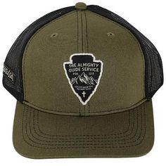 - Almighty Guide Service Cap - Black patch - Cotton front panel & mesh back - Adjustable snapback closure - One size fits most Adjustable Six-panel Trucker Hat With Logo Patch, Outdoor Trucker Hat With Embroidered Patch And Curved Bill, Adjustable Trucker Hat With Logo Patch For Camping, Logo Patch Trucker Hat For Camping, Outdoor Mesh Trucker Hat With Logo Patch, Camping Trucker Hat With Logo Patch, Trucker Style Six-panel Snapback Hat With Logo Patch, Outdoor Six-panel Trucker Hat With Logo Patch, Adjustable Mesh Snapback Hat With Logo Patch