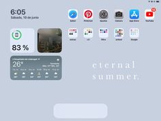 an iphone screen with icons on it and the text'external summer'in spanish