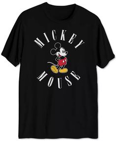 mickey mouse t - shirt in black with white lettering on the chest and red heart