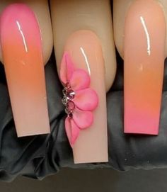 3d Nail Designs Flowers, Acrylic Nails 3d Flowers, 3d Flower Nails Acrylics, Sunset Nail Designs, Festival Nail Ideas, Beach Nails Art, Summer Nails 2023, 2023 Beach, Nails Art Designs