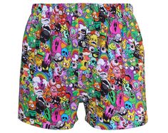 PLEASE CHECK THE MEASUREMENTS BELOW IN FULL BEFORE ORDERING! A fun pair of boxers, ideal to wear as regular pants or nightwear. The boxer shorts feature lots of colourful funky creatures. The boxers are made from 100% soft cotton (with elastic waistband). Approximate measurements (28-inch (XS) waist option): Waistband when relaxed: 25.25 inches (64cm) Waistband when fully stretched: 39 inches (99cm) Fit waist: 28-30 inches Leg circumference: 23 inches (58.5cm) Approximate measurements (30-inch ( Casual Multicolor Boxer Briefs For Summer, Multicolor Cotton Boxer Briefs For Summer, Casual Cotton Boxer Briefs With Graphic Print, Summer Cartoon Print Multicolor Bottoms, Summer Multicolor Cartoon Print Bottoms, Playful Multicolor Graphic Print Bottoms, Playful Multicolor Short Pajama Shorts, Playful Multicolor Pajama Shorts, Fun Multicolor Bottoms With Graphic Print