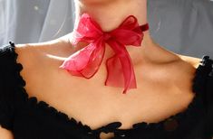 Adjustable with extender from 12 to 15.5 inches, for other custom lengths please write your preferred measurement in the order note x Elegant Red Choker For Formal Occasions, Elegant Party Choker For Valentine's Day, Adjustable Bow Choker For Party, Adjustable Bow Choker For Parties, Party Choker With Bow Detail, Elegant Red Choker For Valentine's Day, Ribbon Choker Necklace, Red Choker, Bow Choker