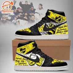 Wu-Tang Clan Members Names Bee Custom Air Jordan 1 Sneakers Step into style and comfort with our Air Jordan 1 Shoes, a timeless icon in the world of footwear. Designed for ultimate versatility, these sneakers seamlessly blend fashion and functionality. The classic silhouette pays homage to its heritage while incorporating modern elements for a contemporary edge. Crafted with precision, the shoes feature premium materials for durability and a luxurious feel. The cushioned midsole provides unmatch Fade-resistant Lace-up Jordan Shoes For Streetwear, Streetwear Fade-resistant Jordan Shoes, Casual Jordan Shoes With Boost Midsole For Streetwear, Breathable Jordan Shoes With Round Toe For Streetwear, Casual Mid-top Jordan Shoes For Streetwear, Breathable Jordan Shoes For Streetwear, Casual High-top Synthetic Jordan Shoes, Casual Jordan Shoes With White Sole For Streetwear, Breathable Low-top Jordan Shoes For Streetwear