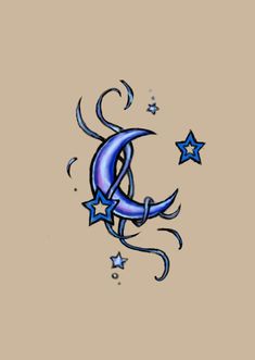 an image of a crescent and stars tattoo design