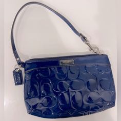 New Never Used Comes With Dustbag 7.5 X 5 Coach Blue Clutch For Everyday Use, Blue Coach Clutch For Everyday Use, Blue Pouch Clutch With Detachable Handle, Blue Pouch Clutch With Zipper Closure, Blue Coach Bag With Removable Pouch, Coach Purses Blue, Elegant Blue Clutch With Zipper Closure, Coach Blue Pouch Wristlet, Blue Coach Bags With Zipper Closure