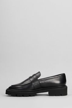 Loafers in black leather, almond toe, stitching detail, rubber outsole, heel 4. 5cm, 100% leather, Made in Italy Italian Luxury, Sneaker Wedge, Stylish Shoes, Bridal Shoes, Manolo Blahnik, Luxury Shoes, Boys Shoes, Shoe Brands