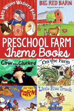 children's books about farm animals and their names are shown in this book cover