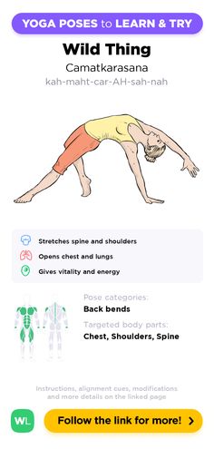 yoga poses to learn and try with the help of an info sheet on how to use them