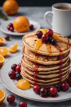 A photo of a  Cranberry Orange Pancakes a Christmas Pancake Recipes Cranberry Orange Pancakes