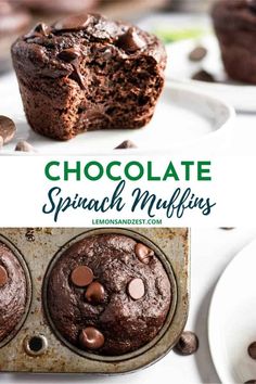 chocolate spanish muffins in a muffin tin with the title overlay reading chocolate spanish muffins