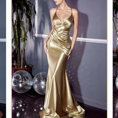 This Beautiful Floor Length Fitted Stretch Satin Sheath Evening Gown For Your Next Formal Event. This Long Sleeveless Wide Strap Formal Dress In Red Features A Gathered Waistband, Ruched Deep Sweetheart Neckline And Open Criss-Cross Back Color:Gold Satin Mermaid Dress, Mermaid Long Bridesmaid Dresses, Satin Evening Gown, Cinderella Divine, 파티 드레스, Dresses Australia, Evening Gowns Elegant, فستان سهرة, Dresses Elegant