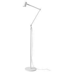 a white floor lamp on a white background