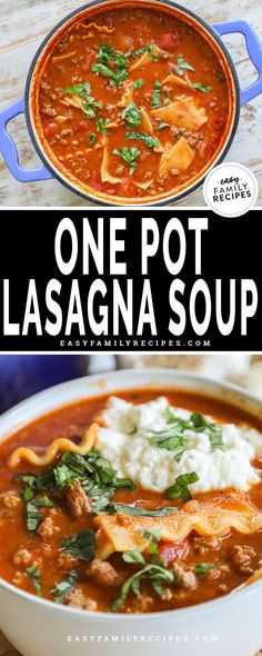 Creamy Lasagna Soup cooked in a dutch oven with One Pot Lasagna Soup, Lasagne Roll Ups, One Pot Lasagna, Lasagne Soup, Easy Lasagna Soup, Lasagna Soup Recipe, Pot Lasagna, Diy Easy Recipes, Vegetarian Soup Recipes