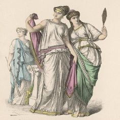 two women dressed in ancient greek clothing