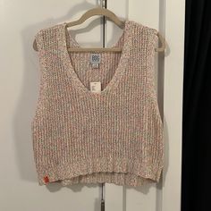 Urban Outfitters Bdg Multi-Color Rainbow Sleeveless Sweater Vest. Size Large. Perfect Condition, Brand New, Never Worn. Trendy Spring Tank Sweater Vest, Trendy Tank Sweater Vest For Spring, Casual Knit Tank Top, Casual Spring Tank Sweater Vest, Multicolor Knit Sleeveless Tank Top, Trendy Cropped Sweater Vest For Spring, Trendy Pink Tank Vest, Casual Pink Sweater Vest For Fall, Casual Multicolor Knit Sweater Vest