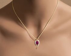 14kt yellow gold necklace Rhodolite garnet pendant white | Etsy Garnet Pendant Necklace With Birthstone, Garnet Gemstone Pendant Necklace, Vintage Garnet Gemstone Necklace, Yellow Gold Garnet Pendant Jewelry, White Sapphire Necklace, Luxury Garnet Pendant Necklace, Yucca Valley, Yellow Gold Necklace, Garnet Pendant