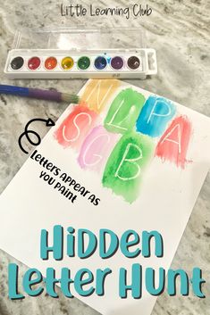 the hidden letter hunt is an easy activity for kids to learn letters and numbers with their own hands