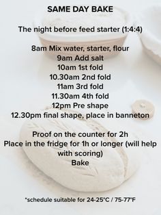 a poster with instructions on how to bake bread for beginners and advanced bakers