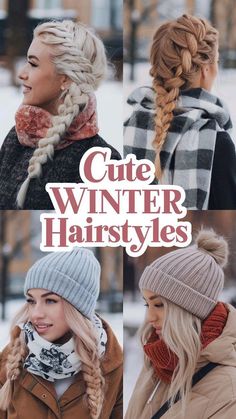 Winter Braided Hairstyles, Cold Weather Hairstyles, Winter Hair Styles, Elegant Braids, Winter Hairstyle