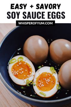 soy sauce eggs with jammy yolks Whisper Of Yum, Soy Sauce Ramen, Ramen Egg Recipe, Ramen Eggs, Soy Sauce Eggs, Ramen Egg, Telur Rebus, Easy Asian Recipes, Asian Cooking