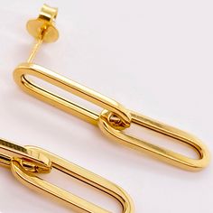 14K Yellow Gold1.25 inches long 5.75mm wide Earring weigh 1.9 grams Paper Clip Earring, Clip Earring, Paper Clip, Clip On Earrings, Dangle Earrings, Yellow Gold, Personalized Items, Yellow, Gold