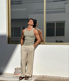 Men Cabo Outfit, Costa Rica Outfit Men, Latino Style Outfits Men, European Male Fashion, Men’s Linen Pants, Vacation Outfit Men, Outfit For Men Summer, Beach Fits Men, Linen Pants Outfit Men