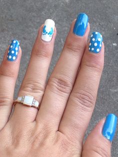 Blue Nails For Baby Boy Shower Ideas, Baby Boy Shower Nails, Weird Nails, Boy Nails