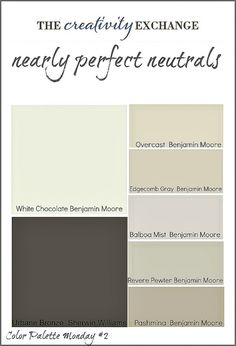 several shades of gray and white with the names of different colors in each color scheme