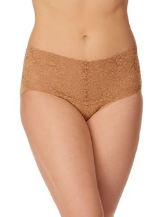 This retro-inspired high-rise panty wraps you in a wide, lacy waistband and gives full back coverage. Comfortable, colorful, and stylish! Women's sleepwear, lingerie and more, from Hanky Panky. Beige Lace Brief Bottoms, Beige Lace Bottoms For Daywear, Full Coverage Lace Shapewear Bottoms, Lace Shapewear Bottoms With Full Coverage, Elegant Full Coverage Lace Bottoms, Fitted Lace Bottoms With Full Coverage, Lace Shapewear Briefs, Tan Woman, Women's Sleepwear